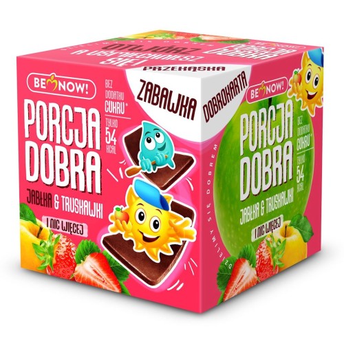 5901597385134 KOSTKA Z NIESPODZIANKĄ (PRZEKĄSKA JABŁKOWO - TRUSKAWKOWA + ZABAWKA) 16 g - PORCJA DOBRA