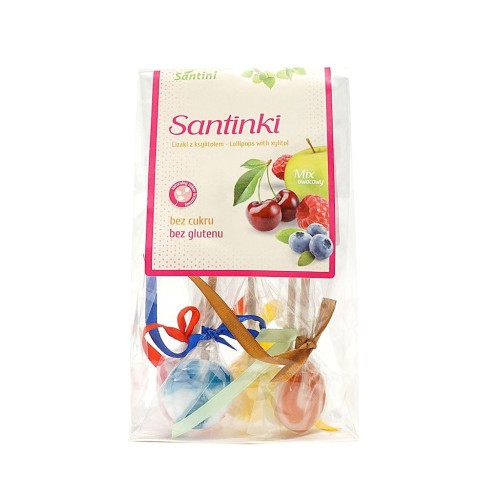 5908234462159 LIZAKI OWOCOWE BEZ CUKRU BEZGLUTENOWE (5 x 10 g) 50 g - SANTINI