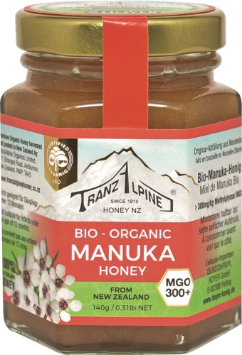 9421903616685 MIÓD MANUKA MGO 300+ BIO 140 g - TRANZALPINE