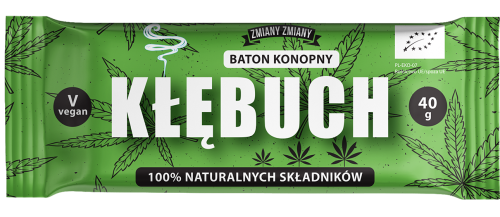 5905279630260 BATON BAKALIOWY Z NASIONAMI KONOPI "KŁĘBUCH" BEZGLUTENOWY BIO 40 g - ZMIANY ZMIANY