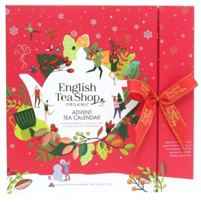Zestaw herbatek świątecznych kalendarz Adwentowy czerwony (25x2) BIO 50g ENGLISH TEA SHOP