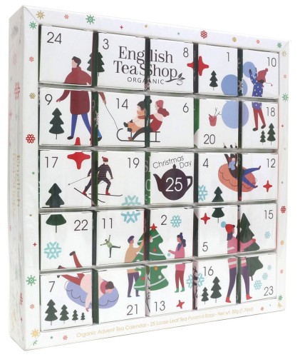 680275061267 Zestaw herbatek świątecznych Kalendarz Adwentowy PUZZLE biały BIO (25x2) 50g ENGLISH TEA SHOP