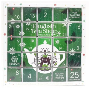 Zestaw herbatek świątecznych Kalendarz Adwentowy PUZZLE zielony BIO 50g ENGLISH TEA SHOP