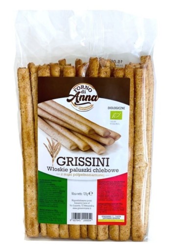 8007945200054 Grissini z mąki półpełnoziarnistej BIO 120 g FORNO DI ANNA