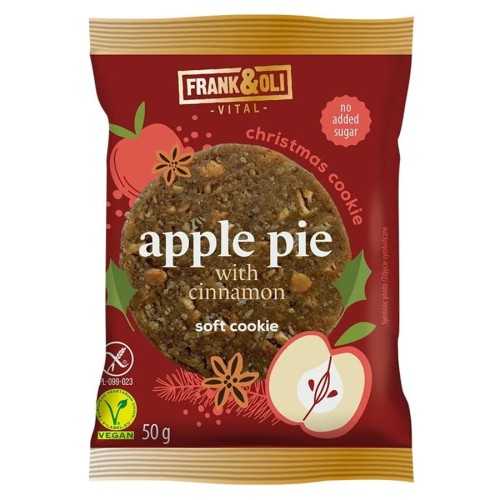 5900316552543 Miękkie ciasteczko z dodatkiem jabłka i cynamonu Frank&Oli, 50g