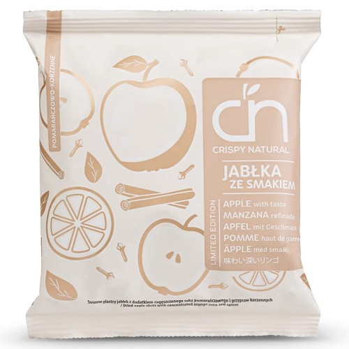 5900238968552 Chipsy z jabłka o smaku pomarańczowo-korzennym Crispy Natural, 18 g