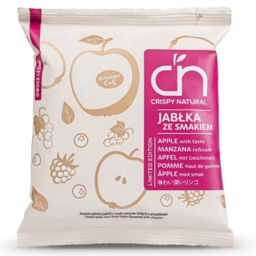 5900238969399 Chipsy z jabłka o smaku owoców leśnych z witaminami Crispy Natural, 18 g