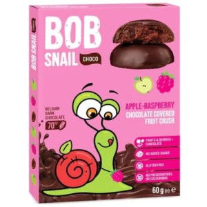 Bob Snail jabłko-malina w ciemnej czekoladzie Bob Snail, 60g