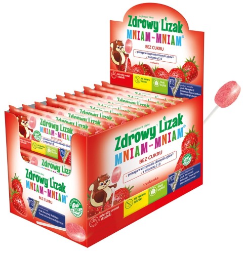 5900652819669 Zdrowy lizak Mniam-Mniam truskawka (KULKA) - Starpharma