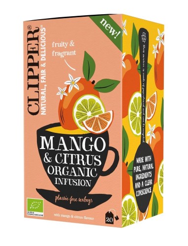 5021991944536 HERBATKA O SMAKU MANGO I OWOCÓW CYTRUSOWYCH BIO (20 x 1,8 g) 36 g - CLIPPER