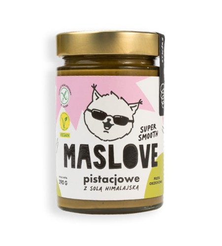 5907222562659 KREM PISTACJOWY Z SOLĄ HIMALAJSKĄ SUPER SMOOTH BEZGLUTENOWY 290 g - MASLOVE