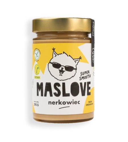 5907222562611 KREM Z ORZECHÓW NERKOWCA SUPER SMOOTH BEZGLUTENOWY 290 g - MASLOVE