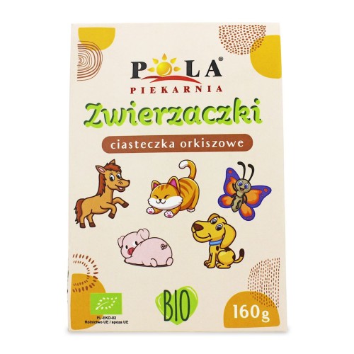5906044009083 CIASTKA KRUCHE ORKISZOWE ZWIERZACZKI BIO 160 g - POLA