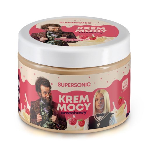 5905644489448 KREM ORZECHOWY O SMAKU BIAŁEJ CZEKOLADY Z MALINAMI 250 g - SUPERSONIC (AKADEMIA PANA KLEKSA)