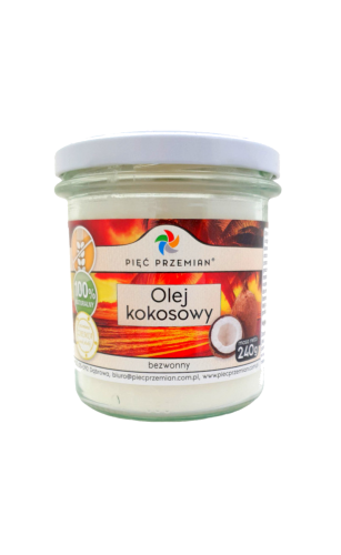 5902837812359 Olej kokosowy bezwonny 240 g - Pięć Przemian