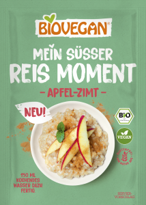 DESER RYŻOWY INSTANT Z JABŁKIEM I CYNAMONEM BEZGLUTENOWY BIO 58 g – BIOVEGAN