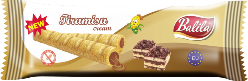 8588004918047 RURKI KUKURYDZIANE NADZIEWANE KREMEM O SMAKU TIRAMISU BEZGLUTENOWE 18 g - BALILA
