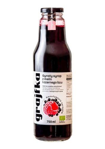 5906058141045 SYROP Z MALIN I CZARNEGO BZU BIO 750 ml - GRAJFKA