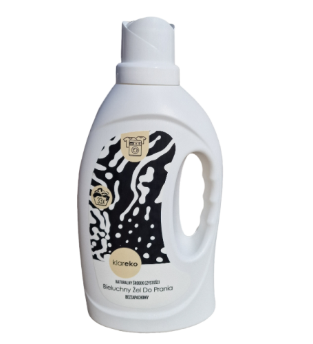 5908217931320 ŻEL DO PRANIA BIAŁYCH UBRAŃ BEZZAPACHOWY 1 L (33 PRANIA) - KLAREKO