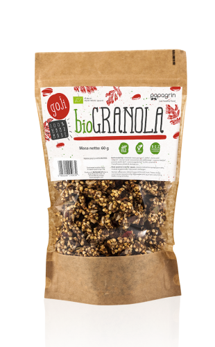 5903240250639 GRANOLA Z GOJI BEZ DODATKU CUKRÓW BEZGLUTENOWA BIO 60 g - PAPAGRIN
