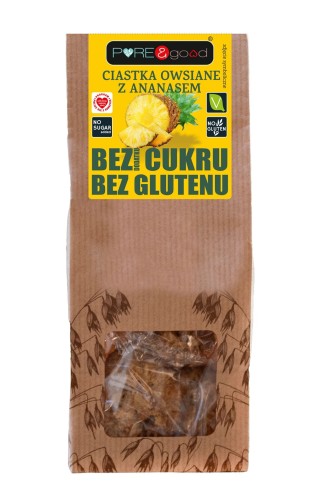 5903111903916 Ciastka owsiane z ananasem BC BG 150 g Pure&Good