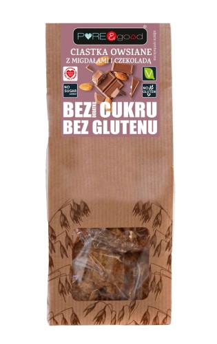 5903111903954 Ciastka owsiane z migdałami i czekoladą BG BC 150 g Pure&Good