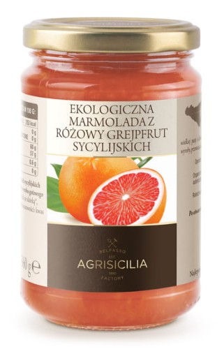 8034034868062 MARMOLADA Z RÓŻOWYCH GREJPFRUTÓW SYCYLIJSKICH BIO 360 g - AGRISICILIA