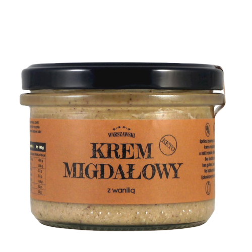 5906395341375 KREM MIGDAŁOWY Z WANILIĄ KETO BEZ DODATKU CUKRU BEZGLUTENOWY 190 g - BATON WARSZAWSKI