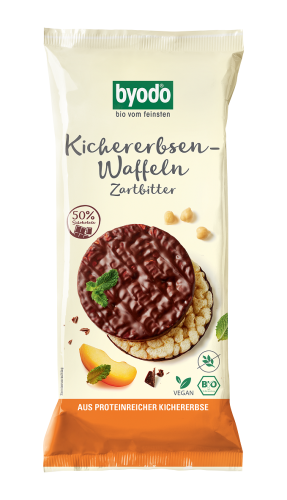 4018462251508 WAFLE Z CIECIERZYCY Z CIEMNĄ CZEKOLADĄ BEZGLUTENOWE BIO 65 g - BYODO