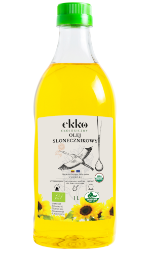 4779048082007 OLEJ SŁONECZNIKOWY DO GOTOWANIA I SMAŻENIA TŁOCZONY NA ZIMNO BIO 1 L - EKKO