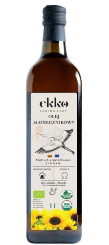 4779048082014 OLEJ SŁONECZNIKOWY DO GOTOWANIA I SMAŻENIA TŁOCZONY NA ZIMNO BIO 1 L (SZKŁO) - EKKO