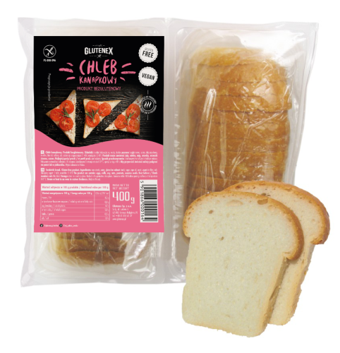 5901866000164 CHLEB KANAPKOWY BEZGLUTENOWY (2 x 200 g) 400 g - GLUTENEX