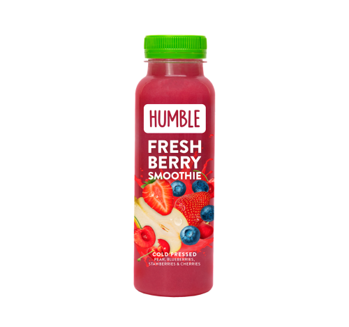 6430054834940 SMOOTHIE GRUSZKA - TRUSKAWKA - MANDARYNKA -  WIŚNIA TŁOCZONE NA ZIMNO 250 ml - HUMBLE