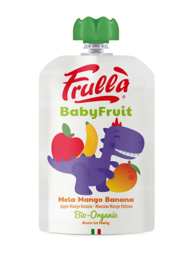 8024985012362 PRZECIER OWOCOWY JABŁKO - MANGO - BANAN BEZ DODATKU CUKRÓW BEZGLUTENOWY OD 6 MIESIĄCA BIO 100 g - FRULLA (NATURA NUOVA)