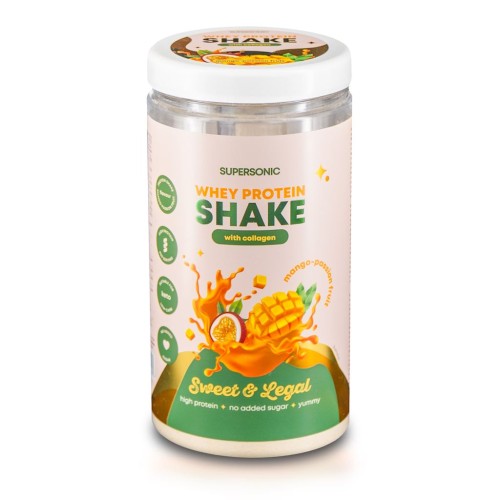 5905644489233 SHAKE PROTEINOWY Z KOLAGENEM O SMAKU MANGO - MARAKUJA KETO 560 g - SUPERSONIC