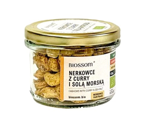 5904310222365 ORZECHY NERKOWCA Z CURRY I SOLĄ MORSKĄ BEZGLUTENOWE BIO 120 g - BIOSSOM
