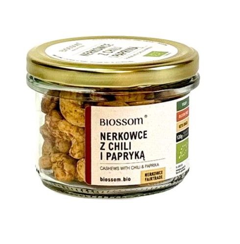 5904310221054 ORZECHY NERKOWCA Z CHILI I PAPRYKĄ BEZGLUTENOWE BIO 120 g - BIOSSOM