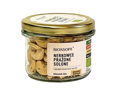 5904310222372 ORZECHY NERKOWCA PRAŻONE I SOLONE BEZGLUTENOWE BIO 120 g - BIOSSOM