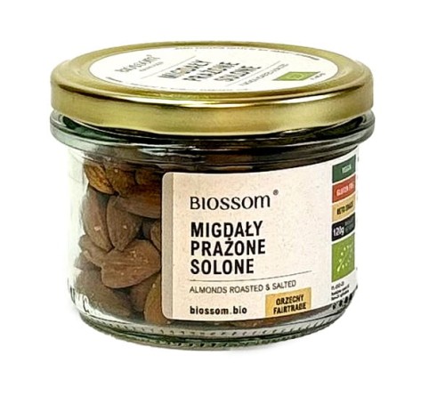 5904310222396 MIGDAŁY PRAŻONE I SOLONE BEZGLUTENOWE BIO 120 g - BIOSSOM