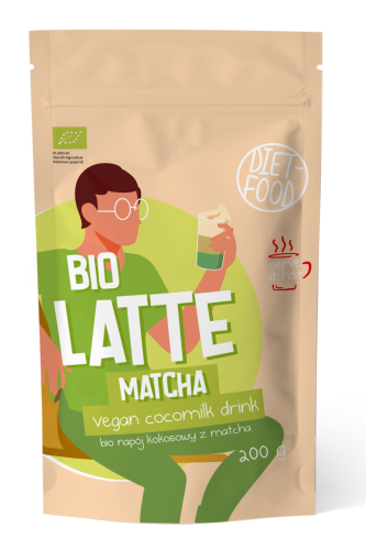 5906395147335 LATTE MATCHA - NAPÓJ KOKOSOWY Z MATCHĄ BIO 200 g - DIET-FOOD