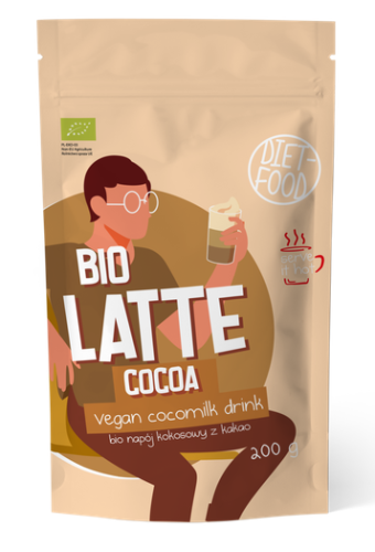 5906395147359 LATTE COCOA - NAPÓJ KOKOSOWY Z KAKAO BIO 200 g - DIET-FOOD