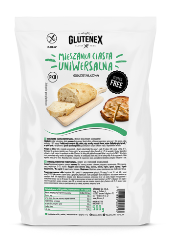 5901866000713 MIESZANKA CIASTA UNIWERSALNA NISKOBIAŁKOWA BEZGLUTENOWA 500 g - GLUTENEX
