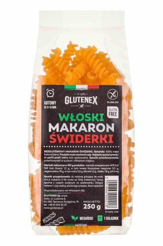 5901866000218 MAKARON (KUKURYDZIANY) ŚWIDERKI BEZGLUTENOWY 250 g - GLUTENEX