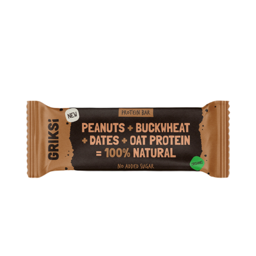 4751040990443 BATON PROTEINOWY ZE SKIEŁKOWANĄ GRYKĄ I ORZESZKAMI ZIEMNYMI RAW BC BG BIO 35g