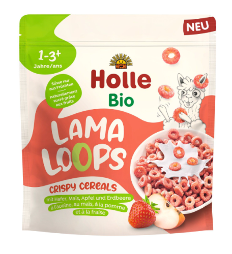 7640230493314 KÓŁECZKA ZBOŻOWE JABŁKOWO - TRUSKAWKOWA LAMA BC OD 12M BIO 125g HOLLE