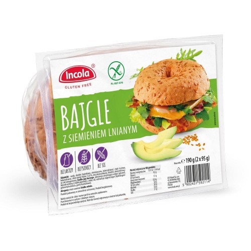 5902431592114 BAJGLE Z SIEMIENIEM LNIANYM BEZGLUTENOWE (2 x 95 g) 190 g - INCOLA