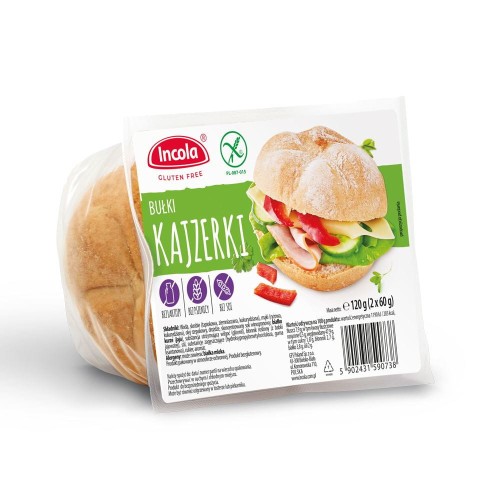 5902431590738 BUŁKI KAJZERKI BEZGLUTENOWE (2 x 60 g) 120 g - INCOLA