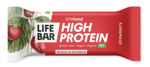 BATON PROTEINOWY Z TRUSKAWKAMI RAW BEZ DODATKU CUKRÓW BEZGLUTENOWY BIO 40 g
