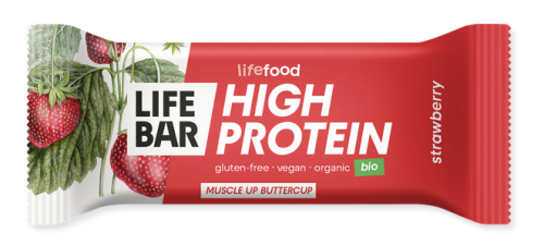 8595657103980 BATON PROTEINOWY Z TRUSKAWKAMI RAW BEZ DODATKU CUKRÓW BEZGLUTENOWY BIO 40 g