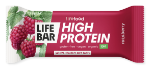 BATON PROTEINOWY Z MALINAMI RAW BEZ DODATKU CUKRÓW BEZGLUTENOWY BIO 40 g